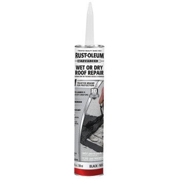 Rust-Oleum 347418 Wet Roof Repair, Black, Liquid, 10.1 oz, Cartridge