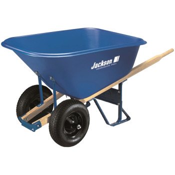 Jackson MP1010 Wheelbarrow, 10 cu-ft Volume, Poly, 2-Wheel, Pneumatic Wheel, 16 in Wheel