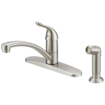 Boston Harbor 67534-1004 Kitchen Faucet, 1.8 gpm, 1-Faucet Handle, 4-Faucet Hole, Metal/Plastic, Brushed Nickel