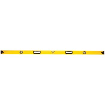 STANLEY 43-572 Box Beam Level, 72 in L, 3-Vial, 2-Hang Hole, Non-Magnetic, Aluminum, Black/Yellow