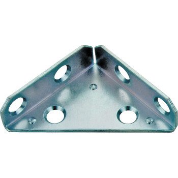 Prosource 22491ZCB-PS Corner Brace, 3 in L, 3 in W, 13/16 in H, Steel, Zinc-Plated, 2 mm Thick Material
