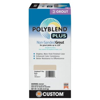 Custom Polyblend PBPG38210 Non-Sanded Grout, Bone, 10 lb Box