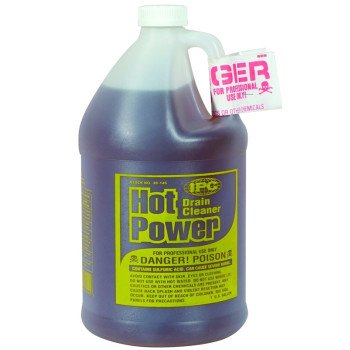 ComStar Hot Power 30-145 Drain Cleaner, Liquid, Amber, Sharp, 1 gal Bottle