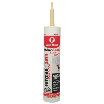 Red Devil Stain Block Sealant, Biscuit, 72 hr Curing, -20 to 180 deg F, 10.1 oz Cartridge