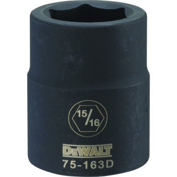 DEWALT DWMT75163OSP Impact Socket, 15/16 in Socket, 3/4 in Drive, 6-Point, CR-440 Steel, Black Oxide