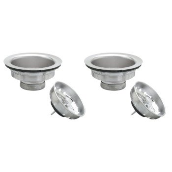 Keeney K5414-2 Basket Strainer with Fixed Post, Stainless Steel, For: 3-1/2 in Dia Opening Sink