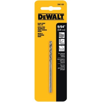 DEWALT DW1109 Jobber Drill Bit, 9/64 in Dia, 2-7/8 in OAL, Parabolic Flute, 9/64 in Dia Shank, Round Shank