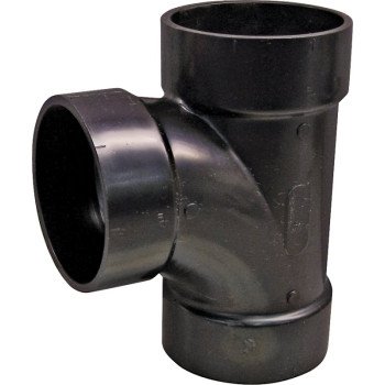 Canplas 102152LBC Sanitary Pipe Tee, 2 in, Hub, ABS, Black