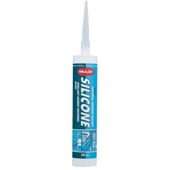 Mulco 111010 Universal Silicone Sealant, White, -4 to 122 deg F, 300 mL Cartridge