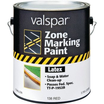 Valspar 024.0000138.007 Field and Zone Marking Paint, Flat, Red, 1 gal, Pail