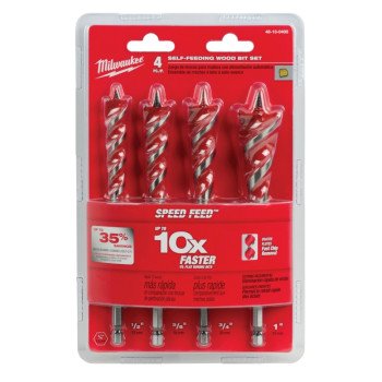 Milwaukee 48-13-0400 Wood Bit Set, Steel, Bright