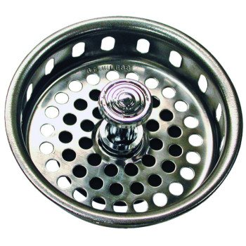 Danco 51275 Basket Strainer, 3-1/4 in Dia, Brass, Chrome, For: 3-1/4 in Drain Opening Sink