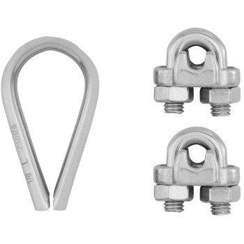 National Hardware N100-349 Cable Clamp Kit, 1/8 in Dia Cable, Stainless Steel