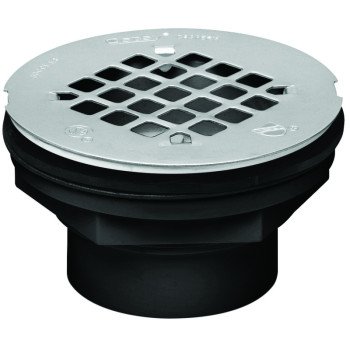 Oatey 42086 Shower Drain, ABS, Black, Specifications: Snap-In Cover Design, Round Shape