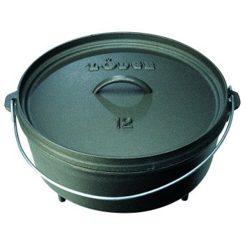 Lodge L10CO3 Camp Dutch Oven, 4 qt Capacity, Cast Iron, Black, Bail Handle