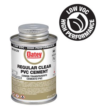 Oatey 310125V Regular-Bodied Fast Set Cement, 4 oz Can, Liquid, Clear