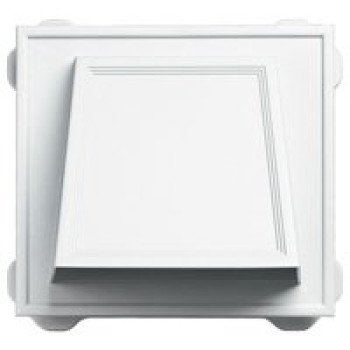 Builders Edge 140056774001 Hooded Vent, 9-1/10 in OAL, 10 in OAW, 25 sq-in Net Free Ventilating Area, White