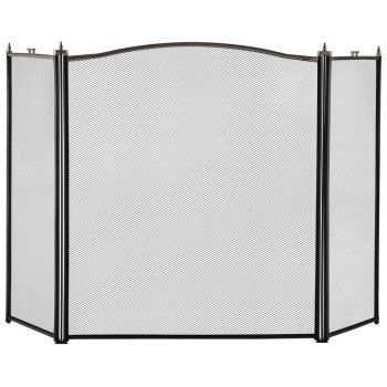 Simple Spaces C31020ASK3L 3-Panel Fireplace Screen, Antique Silver