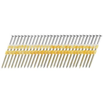 Senco KD28APBSN Collated Nail, Plastic Strip Collation, 3-1/4 in L, Steel, Bright Basic, Full Round Head