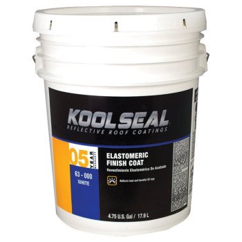 Kool Seal KS0063000-20 Elastomeric Roof Coating, White, 4.75 gal, Pail, Liquid