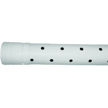 ADS 3520010 Triple-Wall Pipe, 3 in, 10 ft L, Bell x Spigot, White