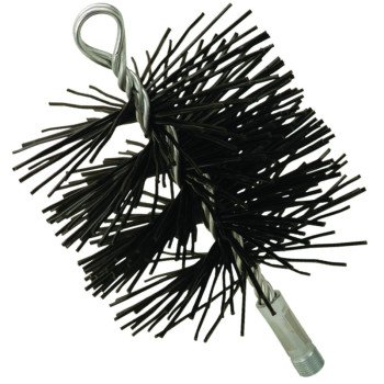 Imperial BR0075 Round Chimney Brush, 5 in Dia Brush, Polypropylene Fiber Trim