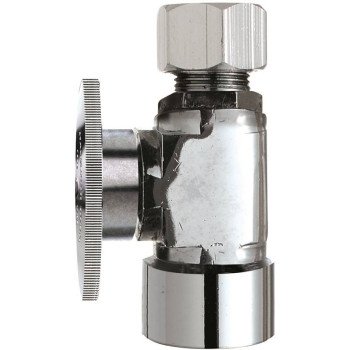 Plumb Pak PPC53-1PCLF Straight Stop Valve, 1/2 x 1/2 in Connection, FIP x OD, Quarter-Turn Actuator