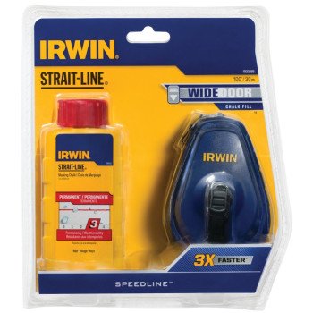 Irwin Strait-Line SPEEDLINE IWHT48442RC Chalk Reel, 100 ft L Line, 3:1 Gear Ratio