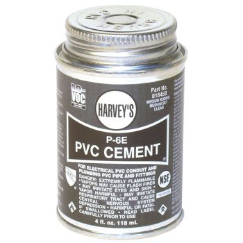 Harvey 18450-12 Conduit Cement, 4 oz Can, Liquid, Clear