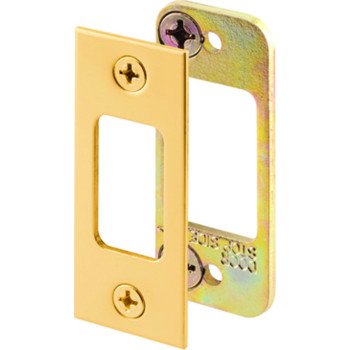 Defender Security E 2479 Deadbolt Strike Plate, 2-3/4 in L, 1-1/8 in W, Steel, Brass