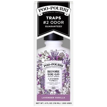 POO-POURRI Before-You-Go SET-4OZ-LV-V1 Toilet Spray, 4 oz Bottle, Lavender Vanilla