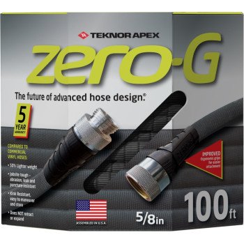 Apex Zero-G 4001-100 Garden Hose, 5/8 in, 100 ft L, Coupling, Fiber, Gray