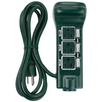 PowerZone ORCDTSTK6 Timer Touch and Ground Stake, 15 A, 125 V, 1875 W, 6-Outlet, 24 hrs Time Setting, Green