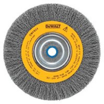 DEWALT DW4905 Wire Wheel Brush, 6 in Dia, 5/8 to 1/2 in Arbor/Shank, 0.014 in Dia Bristle, Carbon Steel Bristle