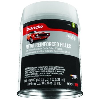 Bondo 90451 Reinforced Filler, 0.7 pt Can, Putty, Pungent Metallic