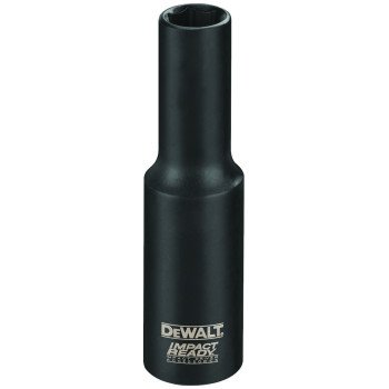 DeWALT IMPACT READY DW2294 Impact Socket, 1 in Socket, 3/8 in Drive, Square Drive, 6-Point, Steel, Black Phosphate