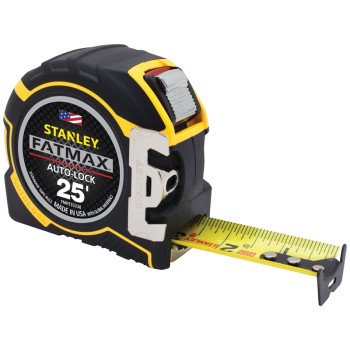 STANLEY FMHT33338 Tape Measure, 25 ft L Blade, 1-1/4 in W Blade, Steel Blade, ABS Case, Automatic Rewind