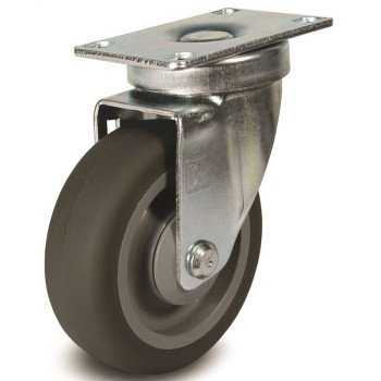 Dh Casters C-LM5P1TPSB Swivel Caster, 5 in Dia Wheel, 1-1/4 in W Wheel, Thermoplastic Rubber Wheel, Gray, 240 lb