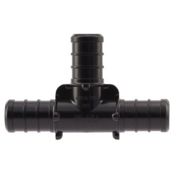 SharkBite UP362A5 Pipe Tee, 1/2 in, Barb, Polymer, Black, 200 psi Pressure, 5/PK