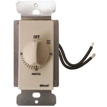 Woods 59715 Countdown Timer, 20 A, 125 V, 2500 W, 30 min Time Setting, Light Almond