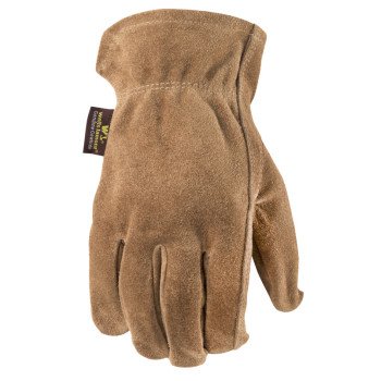 Wells Lamont 1012L Work Gloves, Men's, L, Keystone Thumb, Cowhide Leather, Brown/Tan