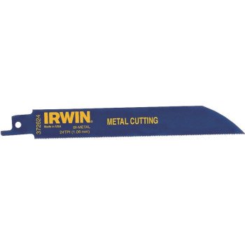 IRWIN 372624 Reciprocating Saw Blade, 3/4 in W, 6 in L, 24 TPI, Bi-Metal Cutting Edge