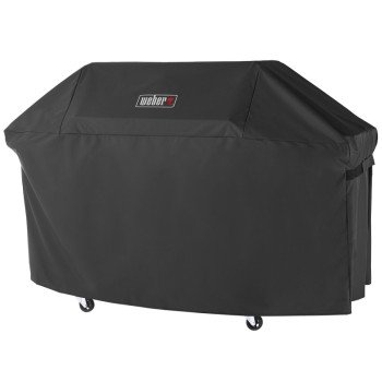 Weber 7758 Grill Cover, 44-1/2 in W, 25 in D, 65 in H, Polyester, Black