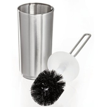 iDESIGN 28230 Brush and Holder, Polypropylene Bristle, Steel Holder, Silver Holder