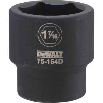 DEWALT DWMT75164OSP Impact Socket, 1-7/16 in Socket, 3/4 in Drive, 6-Point, CR-440 Steel, Black Oxide