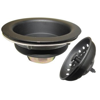 Keeney K5414-BLK Strainer Set, Stainless Steel, For: 3-1/2 in Dia Opening Sink