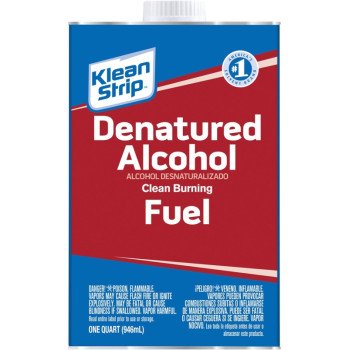 Klean Strip QSL26 Denatured Alcohol Fuel, Liquid, Alcohol, Water White, 1 qt, Can