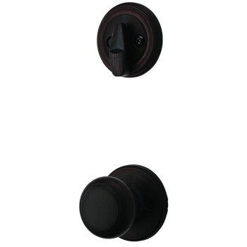 Kwikset 966CV 11P Handleset Interior Trim, 3 Grade, Zinc, Venetian Bronze, Knob Handle, 2-3/8, 2-3/4 in Backset