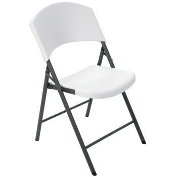 Lifetime Products 2810 Folding Chair, Steel Frame, Polyethylene Tabletop, Gray/White