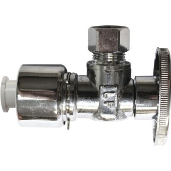 Keeney 2622PCPOLF Supply Line Valve, 5/8 x 3/8 in Connection, Compression, Brass Body